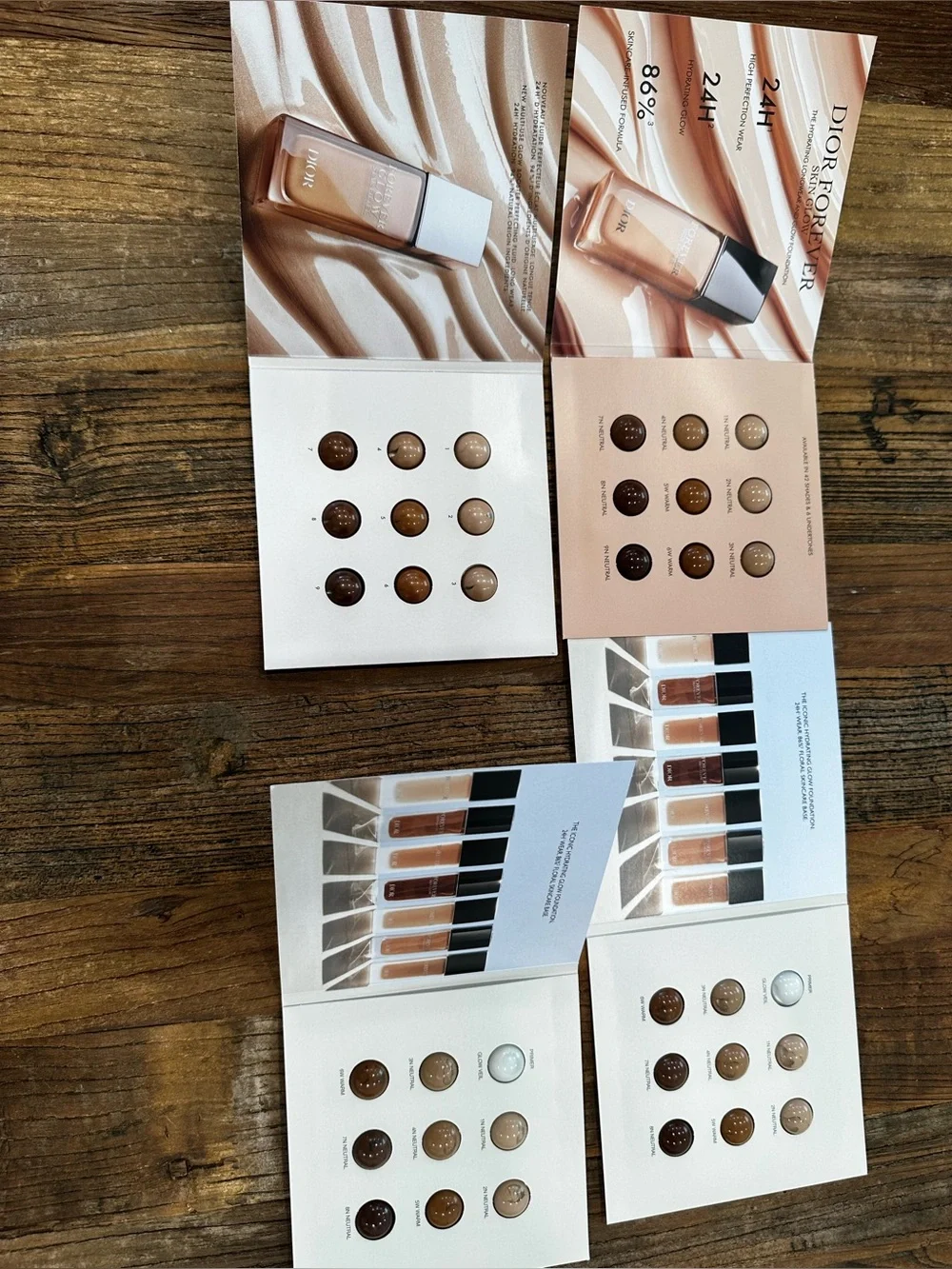 Dior Forever Foundation Brochures — Nude, Tan & Warm Shades